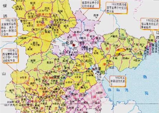 津冀的区划变动，1973年，河北省的5个县，为何划入天津市？