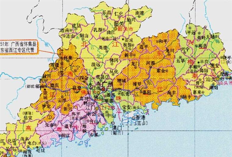 广东省的区划变动，21个地级市之一，佛山市为何有5个区？