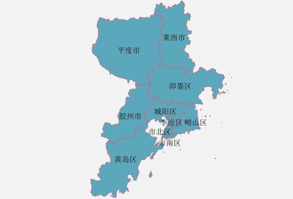 青岛市各区划分地图图片