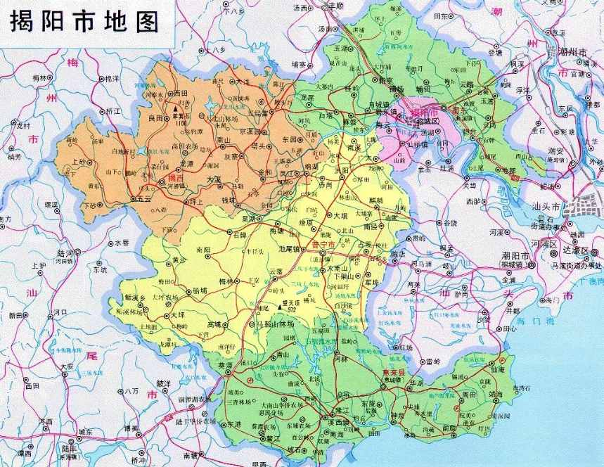 揭阳市的区划调整，广东省的第11大城市，为何有5个区县？